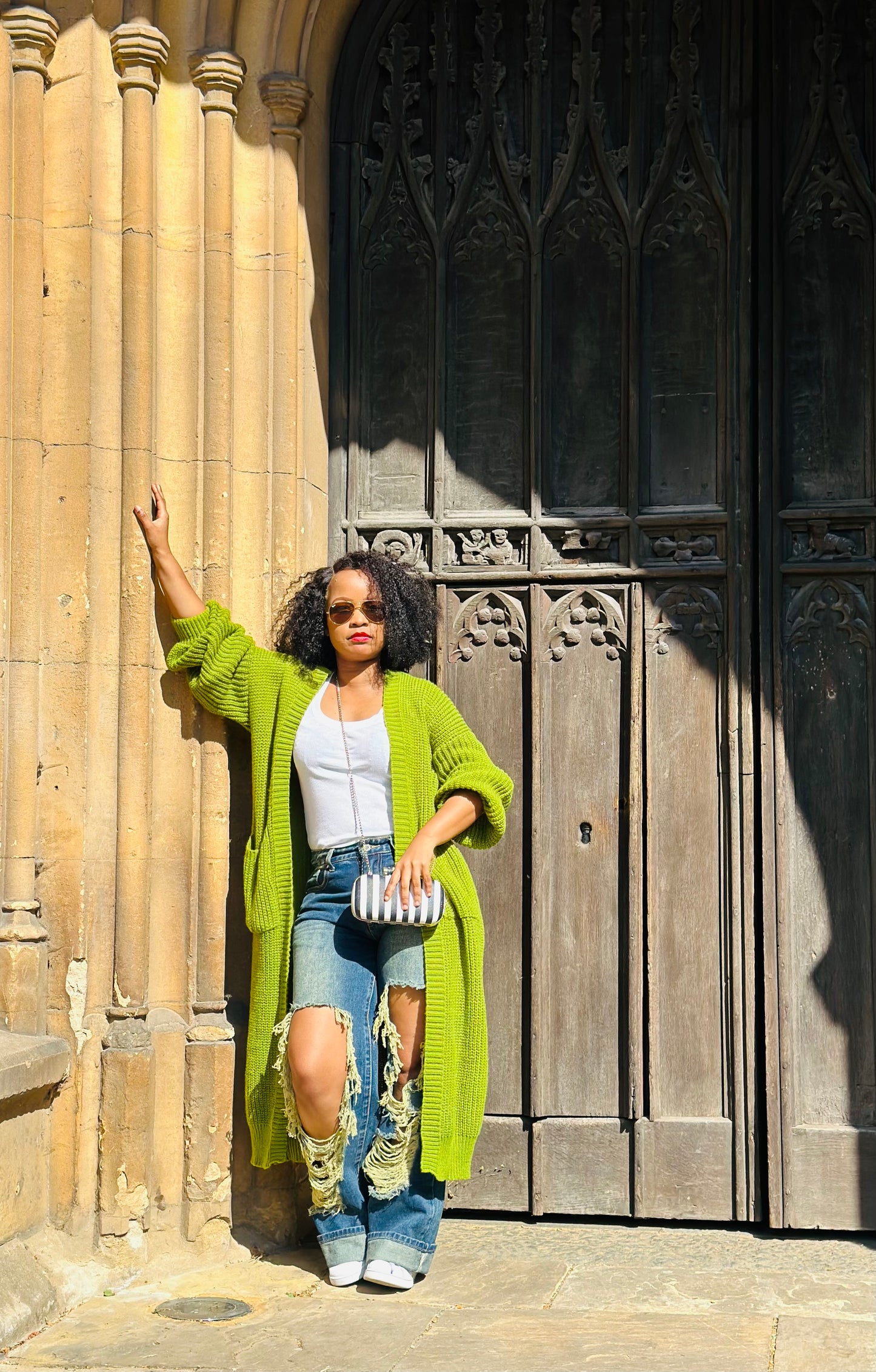 Green maxi cardigan