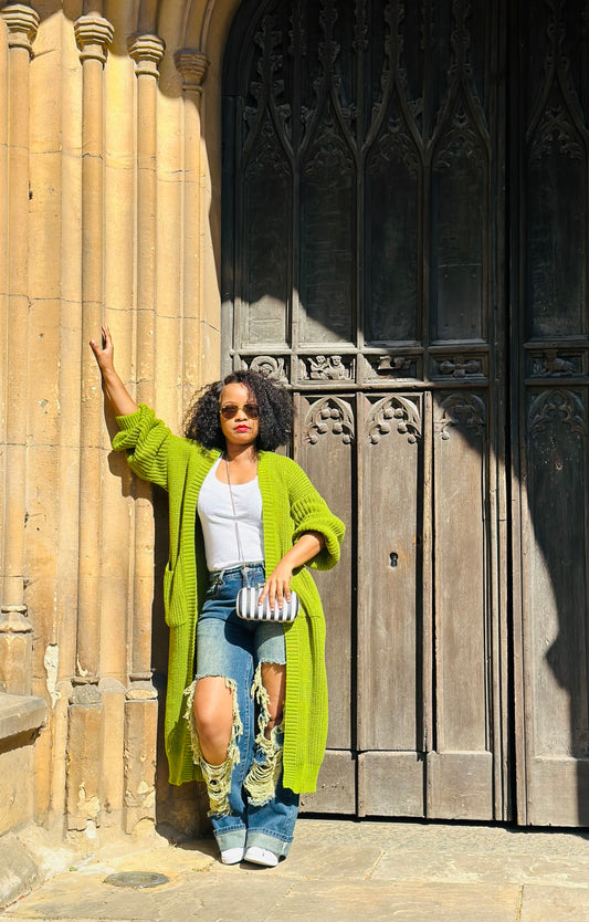 Green maxi cardigan